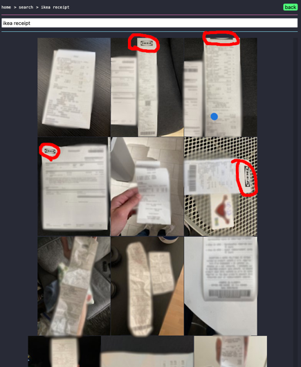 SigLIP2 search results for 'ikea receipt'